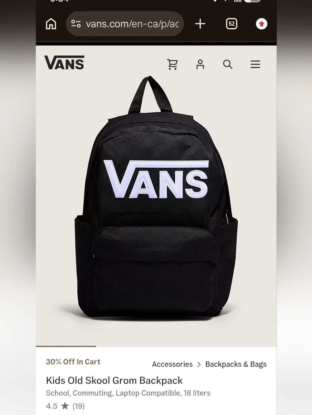 Vans Old Skool Grom Backpack, 18lts